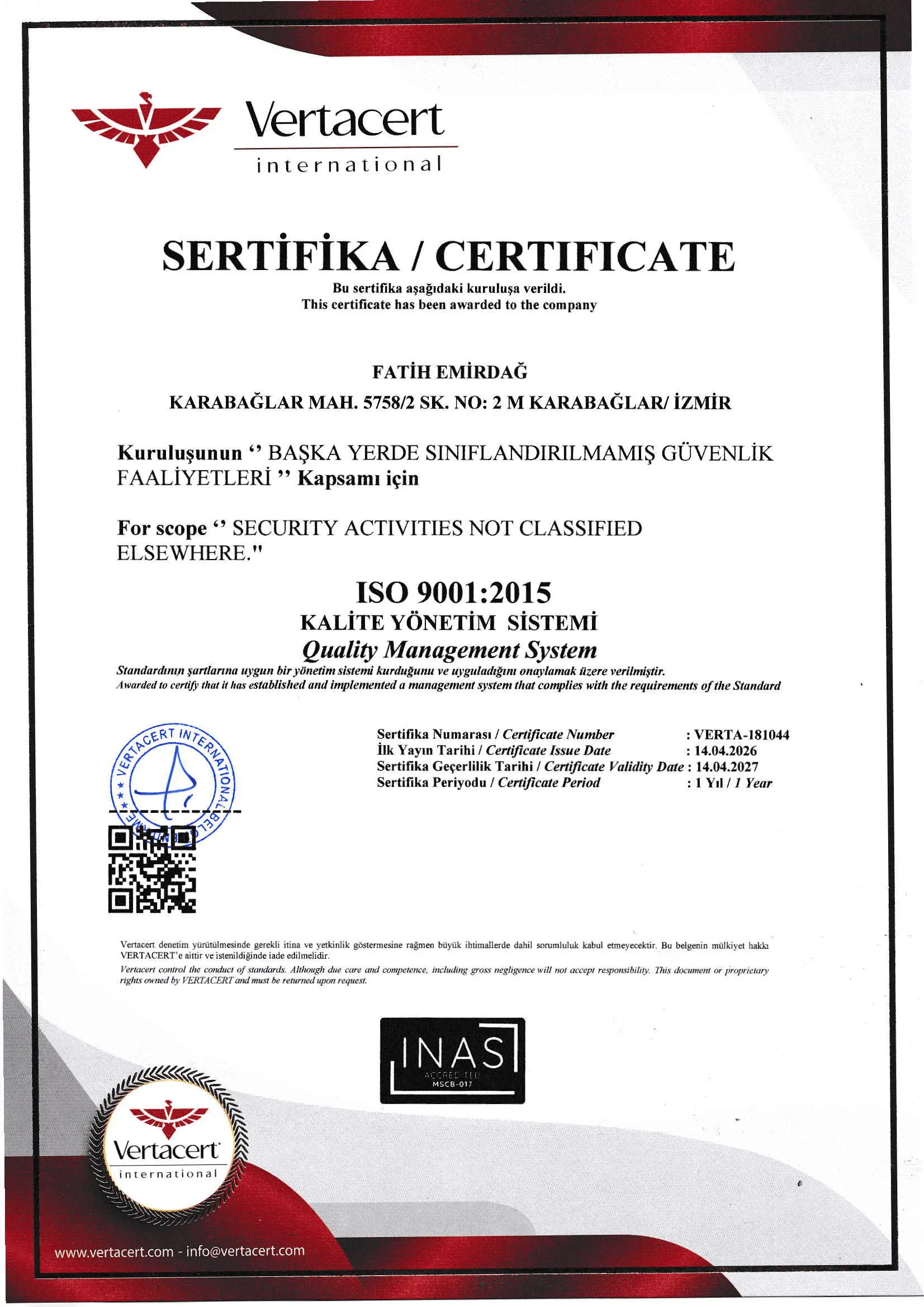 Icom Telsiz çözümlerini sunan FAEM Elektronik ISO 9001:2015 Kalite Yönetim Sistemi belgesi